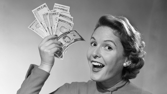 woman with money
