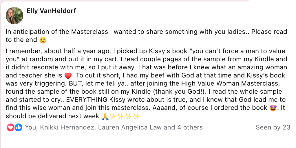 Testimonial from Elly