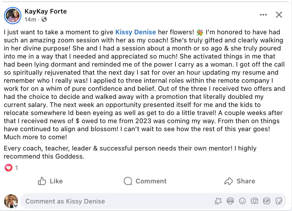 Testimonial from KAY KAY